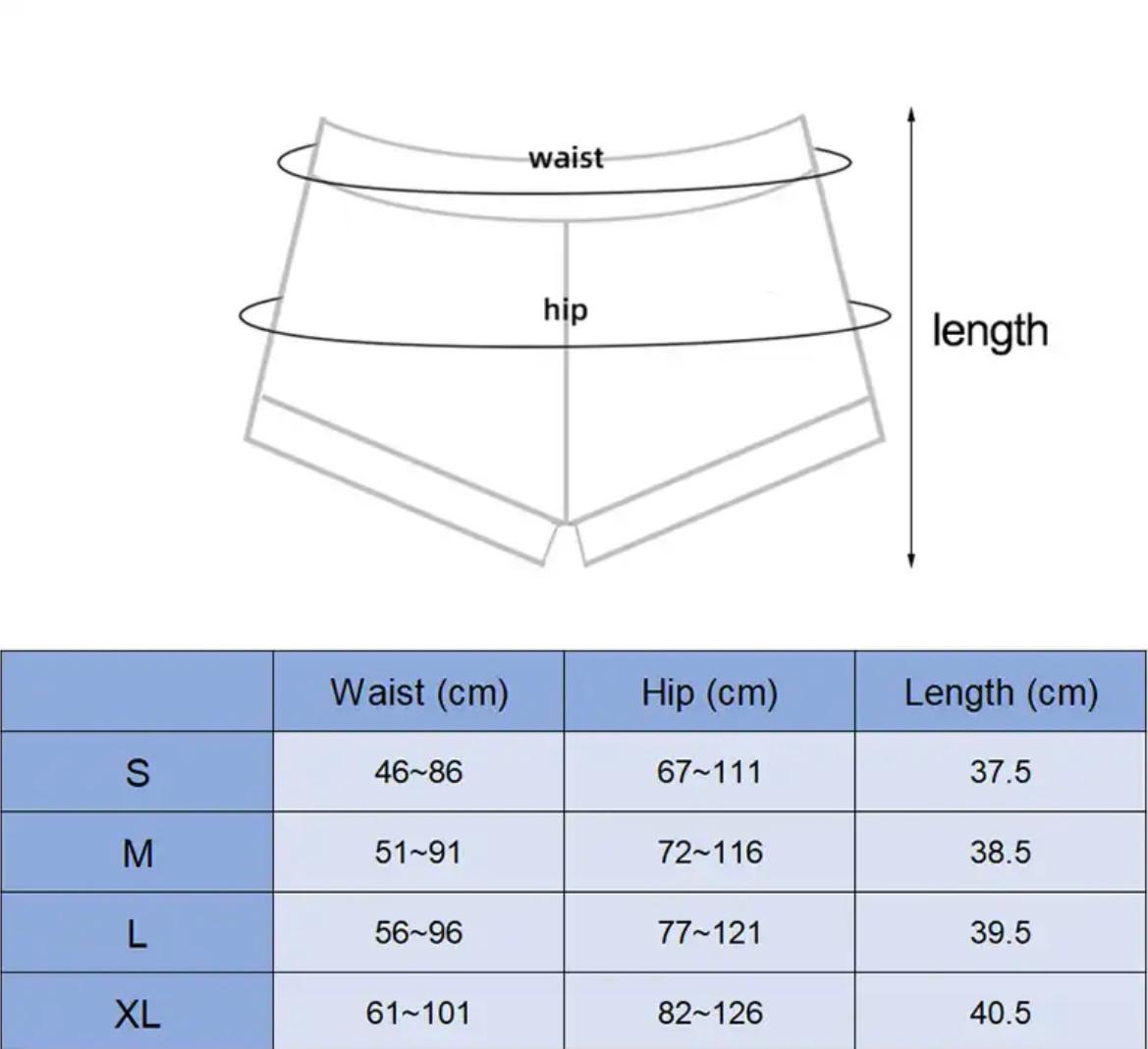 The Essential Shorts size chart